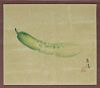 Chinese Watercolor Scroll Painting of a Cucumber