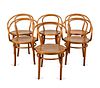 SET SIX THONET BENTWOOD DINING ARMCHAIRS