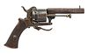 ANTIQUE ENGLISH LEFAUCHEUX-TYPE PINFIRE REVOLVER WITH VIRGINIA CIVIL WAR HISTORY