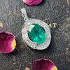 Incredible Emerald and Fancy Diamond Frame Pendant
