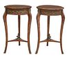 (2) LOUIS XV STYLE INLAID PARQUETRY SIDE TABLES