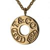 TIFFANY & CO. 1837 CIRCLE LOGO PLATE 18K YELLOW GOLD NECKLACE
