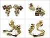 VAN CLEEF & ARPELS 18K YELLOW GOLD RUBY DIAMOND EARRINGS