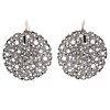 Pair of 14k, Silver Earrings, "Queen Anne's Lace," Ted Muehling