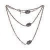Diamond, Sterling Silver Necklace, "Three Baubles," Irit