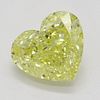 1.01 ct, Natural Fancy Intense Yellow Even Color, VS2, Heart cut Diamond (GIA Graded), Appraised Value: $19,100 