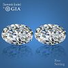 10.19 carat diamond pair, Oval cut Diamonds GIA Graded 1) 5.01 ct, Color G, VVS2 2) 5.18 ct, Color F, VS1. Appraised Value: $1,261,800 