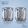 4.03 carat diamond pair, Emerald cut Diamonds GIA Graded 1) 2.01 ct, Color E, VS1 2) 2.02 ct, Color F, VS1. Appraised Value: $158,600 