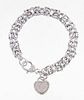 Judith Ripka Silver Byzantine Heart Charm Bracelet