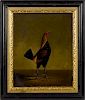 Hilton Pratt (British 1838-1875), oil on canvas of a fighting cock, titled The Blackbreasted Kid