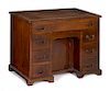 George III mahogany kneehole desk, ca. 1765, 28 1/2'' h., 34'' w.