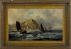 Robert Ernest Roe (British 1852-1920), oil on canvas seascape, signed lower left and dated '84,