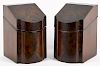 Pair of George III mahogany knife boxes, late 18th c., 14 1/2'' h., 8 3/4'' w.