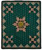 1909 Tennessee State Fair 1st Prize quilt, silk and velvet star variant with triangle outer border