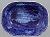 Historical blue Staffordshire Tappan Bay from Greenburgh open vegetable, 6 1/2'' h., 8 3/4'' w.