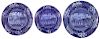 Three Historical blue Staffordshire Landing of Lafayette plates, 7 3/4'' dia., 9'' dia. and 10 1/8''