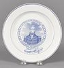 Blue Staffordshire plate, depicting General Harrison, Hero of the Thames, 8 1/4'' dia.
