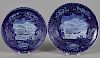 Two Historical blue Staffordshire Union Line plates, 9'' x 10 1/8'' dia.