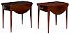 Pair of Kindel Winterthur Reproduction mahogany Pembroke tables, 27 1/2'' h., 19 1/2'' x 31'' w.