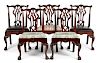 Set of five Kindel Winterthur Reproduction carved mahogany dining chairs.