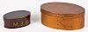 Two shaker bentwood boxes, 19th c., inscribed on lid Nancy Martha Ann, the other initialed M.J.