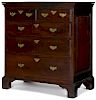 Pennsylvania Queen Anne walnut chest of drawers, ca. 1740, with raised panel sides, 44'' h., 38 1/2