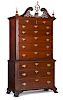Connecticut Chippendale cherry chest on chest, ca. 1770, 88 1/2'' h., 43'' w. Provenance: Rentschler