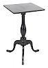 Painted cherry candlestand, 19th c., retaining an old black surface, 27'' h., 16'' w. Provenance: Re
