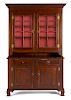 Pennsylvania poplar two-part Dutch cupboard, early 19th c., 86 1/2'' h., 51 3/4'' w. Provenance: Ole