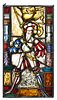 German Renaissance Hand Painted Leaded and Stained Glass Panel