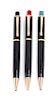 A Collection of Three Montblanc Pix '372' Mechanical Pencils Length 4 3/4 inches.