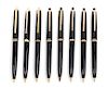 A Collection of Eight Montblanc Mechanical Pencils Length of longest 5 3/8 inches.