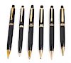 A Collection of Six Montblanc Pix Mechanical Pencils Length of longest 5 1/4 inches.