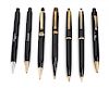 A Collection of Seven Vintage Montblanc Pix Mechanical Pencils Length of longest 5 1/4 inches.