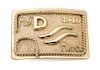 Edward H. Bohlin 14 Karat Yellow Gold Red River Trophy Buckle Height 2 14/ x width 3 1/2 inches