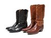 Two Pairs Custom Made Exotic Boots, J. B. Hill El Paso, Texas Men's size 8 1/2 D and 8 D