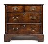 An English Chippendale Oak Four Drawer Chest of Drawers Height 33 x width 34 x depth 21 inches.