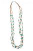 A Three Strand Shell, Turquoise and Heishi Necklace Length 28 inches.