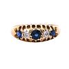 18kt Gold antique Ring with Diamonds and synthetic Sapphires