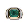 18kt two tones Ring with a 4.40 Cts Emerald