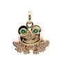 18kt yellow Gold Frog Pendant with Diamonds and Emeralds