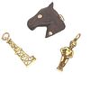 18kt Gold and wood Charms