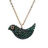 18kt Gold Bird Pendant Necklace with Sapphires and Demantoids