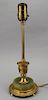 Antique Footed Gilt Bronze/Onyx Candleholder/Lamp