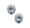 Hemmerle Munich Platinum Earrings With 30.58 Ctw Aquamarines Diamonds Sapphires