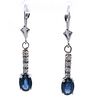 18k Gold Drop Earrings with Sapphires and Diamonds