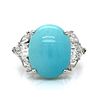 18k White Gold Persian Turquoise & Diamond Ring