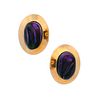 18kt Gold Clip-Earrings with forma Libre Amethysts