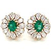 AGL Certified Emerald and Diamond Earrings