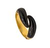 Tiffany And Co. 1981 Elsa Peretti Crossover Black Jade Bangle In 18Kt Yellow Gold